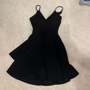black lace back dress